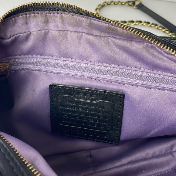 Coach Poppy Black Quilted Leather Crossbody - Picture 9 of 9